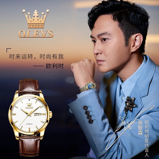 欧利时（OLEVS）瑞士认证十大品牌手表女全自动机械表简约气质女士手表送老婆礼物 【明星代言】6629情侣款-白面