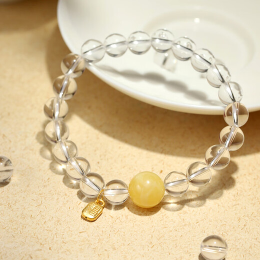 Baoxinfanrui BOSFRU natural pure body white crystal bracelet gold blessing brand 999 pure gold bracelet for girls toy jewelry light luxury gift about 10mm