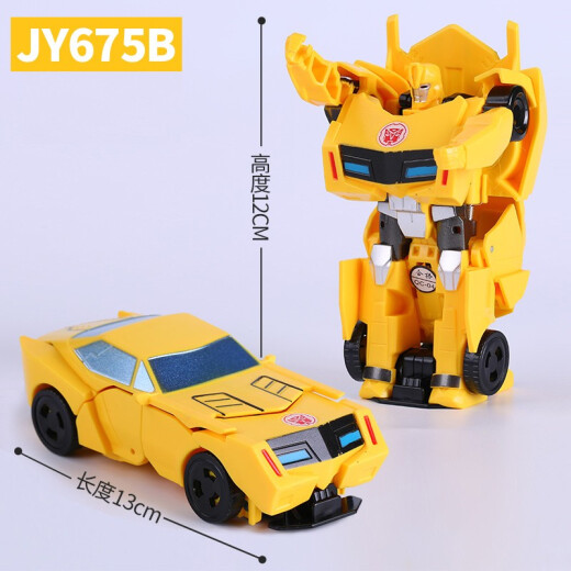 TOYS JIAYIHONGQI儿童手动变形机器人汽车男孩玩具车一步变警车恐龙模型变形 一步变形-红车金刚JY675C