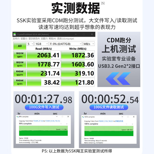 SSK BIAOWANG à double interface à l'état solide à l'état solide-C Taphone Mobile Mobile Dual USD / USB3.2 STOCKTZE DE BIGNAPACITÉ À DURAUSSE