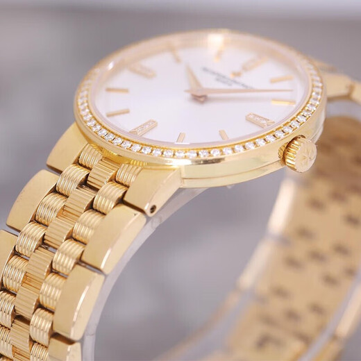 [Second-main 99 Nouveau] Vacheron Constantin Series 25557 / Q01 18K Gold Original Inslumed Diamonds Fashion Casual Business Watch Watch 25557 / Q01R-9277 / Rose Gold / Silver Plate