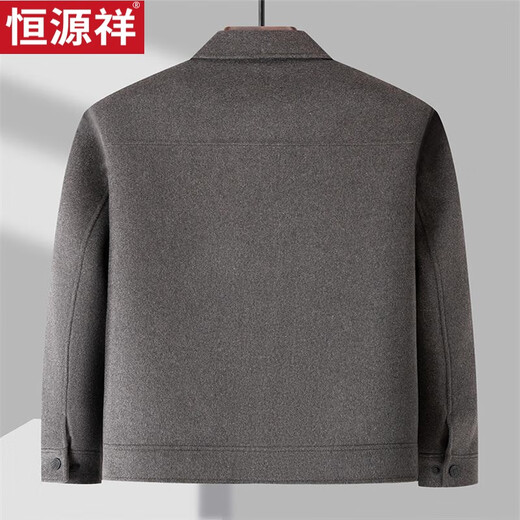 Hengyuanxiang 2024 Autumn and Winter Men's Sheep Wool Removable White Duck Down Liner Middle-aged Casual Thickened Warm Wool Jacket Camel Plus Down Liner XL 130-150Jin Jin equals 0.5 kg