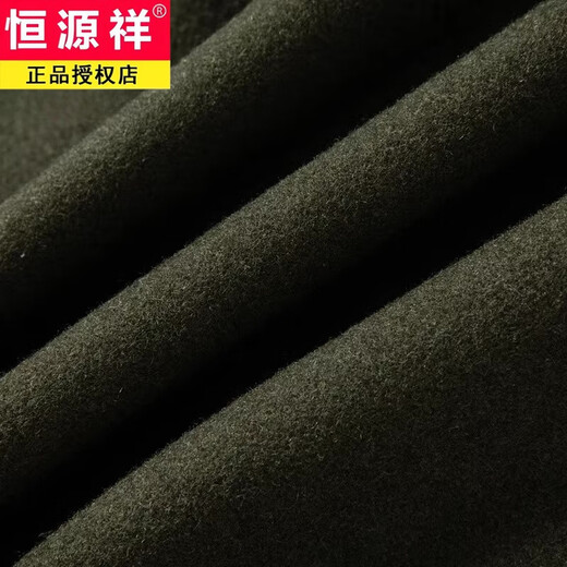 Hengyuanxiang men's woolen suit, Chinese tunic suit, middle-aged and elderly grandfather Chinese style Tang suit Chinese dress winter suit for men Army Green XXS 175/74