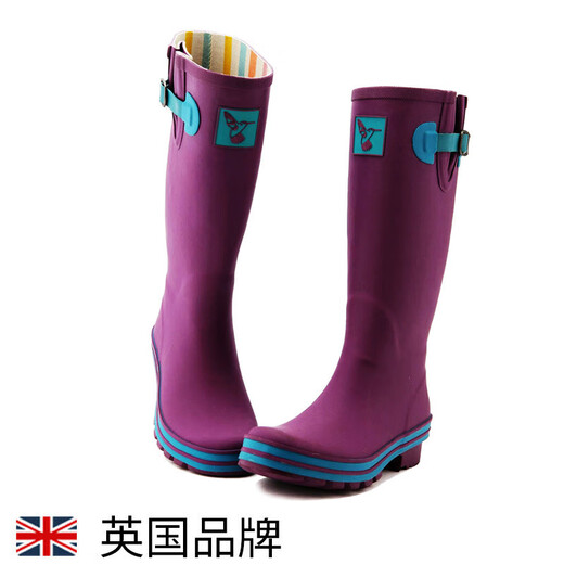 EVERCREATURESEvercreatures英国雨鞋女鞋套防滑防水橡胶鞋紫色水鞋高筒雨靴女 紫色高筒10EGG 37(UK4)