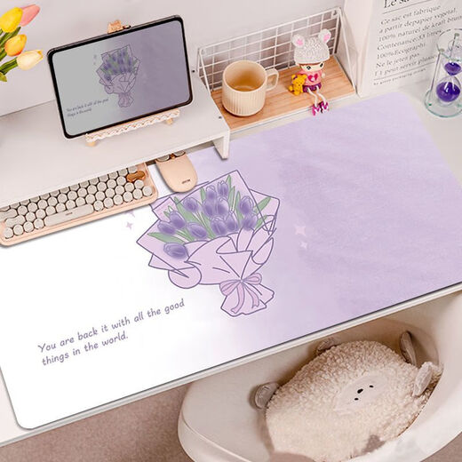 Ye yu lila Schmetterlingsblume Maus-Maus-Pad Super großes hochwertiges Mädchen Wache Computer Büro Schreibmatte Tischpolster RK-3892 丨 Lila verdickte Schließkante 80 cm * 30 cm 4mm