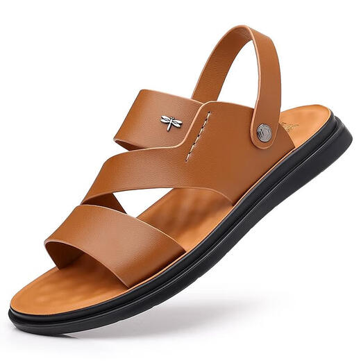 Red Dragonfly; RED DRAGONFLY same Dragonfly brand beach shoes for men's summer 2024 new sandals for wear dual-purpose driver leather sandals brown. It is smaller in size and recommended to choose one size larger in size 39