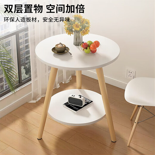 Quanpinwu small round table tea house for living room simple sofa side table Nordic bedroom bedside table mini balcony small table