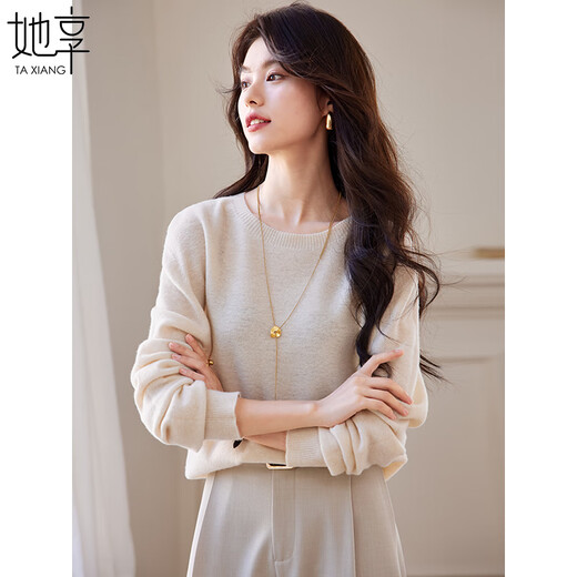 She enjoys 100% pure wool sweater women's round neck sweater warm top autumn and winter inner layering sweater T144Z8004