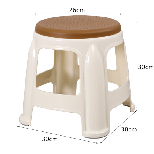 Huakaizhixing thickened plastic stool household leisure dining chair bathroom low stool small bench changing shoe stool small round stool coffee color