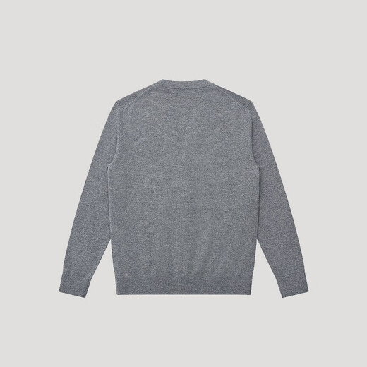 HAZZYS Men's Autumn and Winter Wool Sweater Solid Color Sweater Thin Wool Cardigan Men's ABYZD0BDF51 Gray GE XL (180/100A 50)