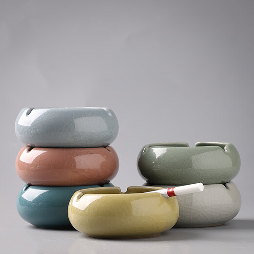 Ceramic ashtray Chinese style large personalized fashion simple creative trend office home living room ashtray custom large pink