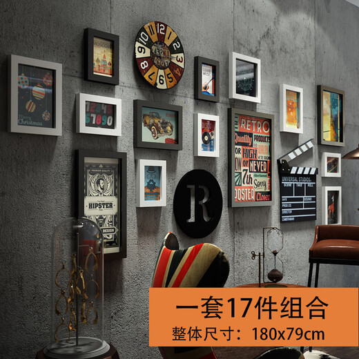 Du Zhunyu Photo Wall Creative Персонализированная стена украшения ретро промышленное стиль, бар, настенный, молоко, чай, магазин барбекю, 15 кусочков, комбинация 2691 модели