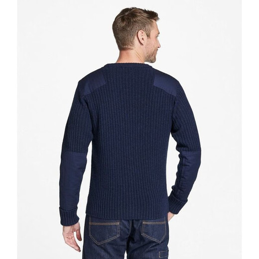 L.L.BeanL.L.Bean/宾恩男毛衣圆领针织套头 保暖秋冬肘部肩部贴片TA228194 橄榄绿 M 美码偏大 107-112厘米