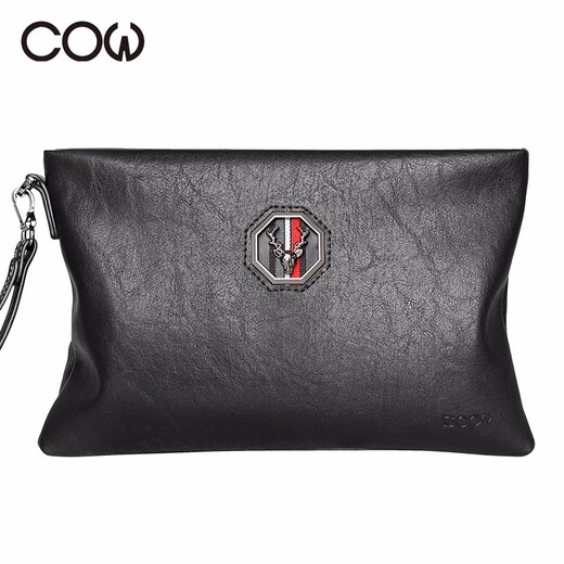 Kuh Herren Handtasche Mode Clutch Bag Herrenbeutel großer Kapazität Umschlagbeutel Casual Handtasche Tasche Herren C-9818 Schwarz