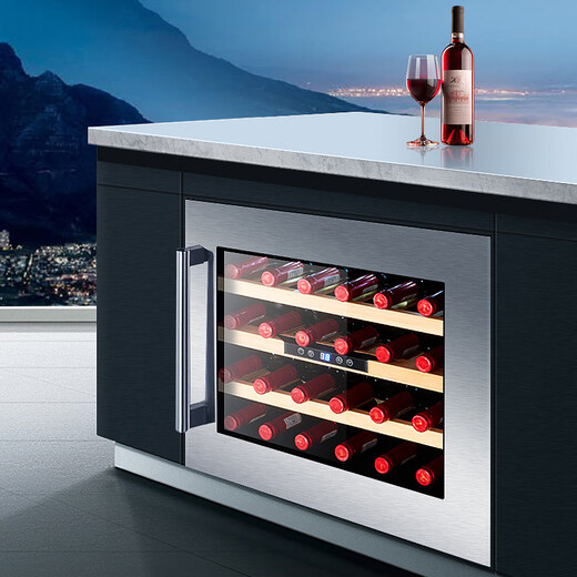 BAIKAILUN built-in wine cabinet red wine cabinet home kitchen and bathroom built-in wine cabinet small beverage tea wine foreign wine refrigerated thermostatic cabinet 0.88 meters丨Glass model 43 bottles Thin model