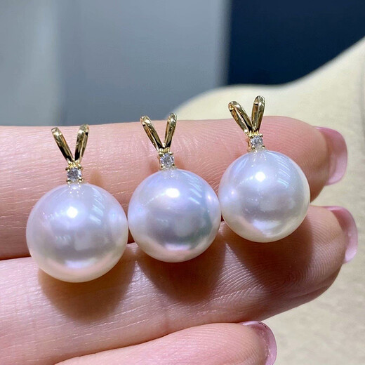 Xuanxian 1011mm perfect round Australian white pearl pendant, versatile and exquisite rabbit head necklace 10, perfect round U pendant without chain
