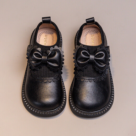 Wuma Girls' Shoes Children's Princess Small Leather Shoes 2025 New Spring and Autumn Genuine Leather Soft Sole Shoes Baby Girls British Single Shoes