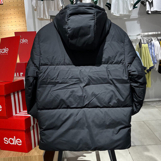 阿迪达斯 （adidas）羽绒服男装2024秋冬新款运动服保暖连帽男士夹克外套JV6187 JV6187黑色 XL