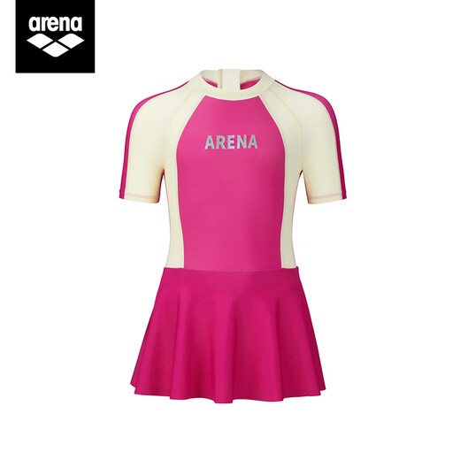 Arena Children's Swimsuit Girls Sun Protection Skirt One-piece Swimsuit for Small, Medium and Large Children Conservative Vacation 2024 New Style Pink 130 Recommended Height 125-135cm Weight 20-30kg