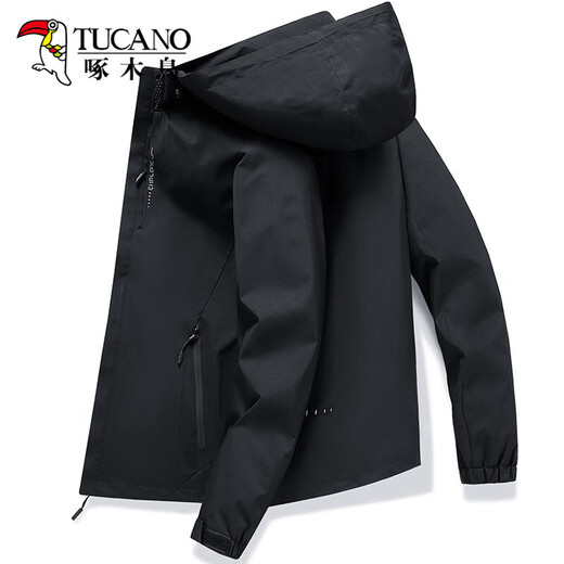 
Woodpecker Jacket Men's Jacket Autumn and Winter Clothes Men's Three-in-One Shock Clothes Hooded Loose Sports Working Top Men 6628 Black + 6628 MW White 4XL (170-185Jin [Jin equals 0.5 kg])