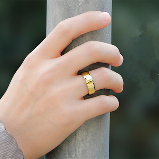 Jiang Jinyue men's brass ring Single trendy men Korean version simple collar Japanese and Korean couple custom lettering SN9855 inner diameter 18mm