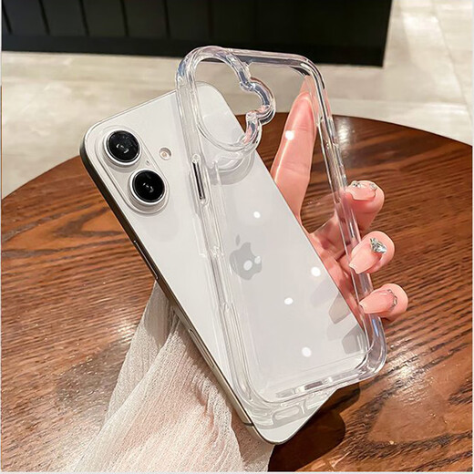 Yize Applicable to Apple 16 mobile phone case iPhone 16 promax thickened airbag Plus silicone lens full-pack anti-fall simple protective case new model [airbag anti-fall] transparent Apple 16