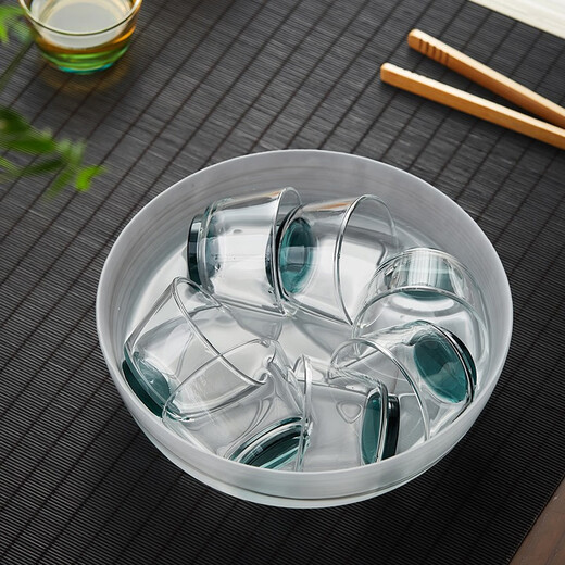 美斯尼玻璃茶洗大号水孟家用水洗杯洗笔洗茶渣缸干泡茶具茶道配件 雾隐茶洗 1050ml
