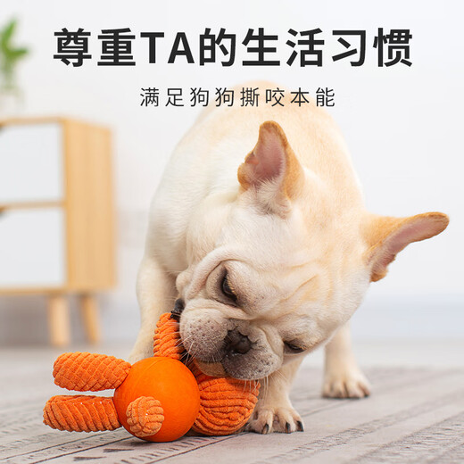 EETOYS cloth plush dog toy, teeth-molding, chewing-resistant, sound-making, interactive puppy companion, boredom-relieving, demolition-proof household pet supplies