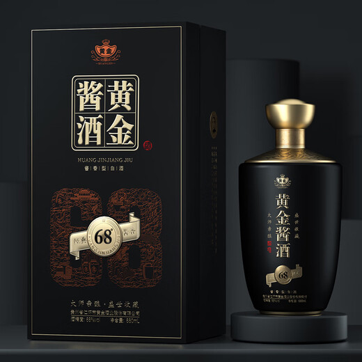 黄金酱酒 贵州茅台镇 酱香型白酒 黄金酒 高度酒 单瓶装 68度 盛世收藏 680ml*1瓶