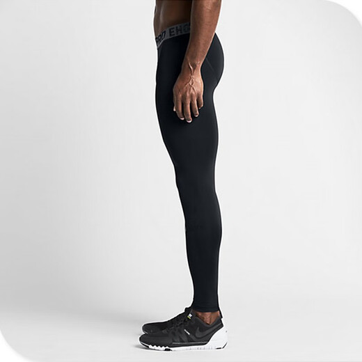 GUIJIAOER breathable sports tights, high elasticity, quick drying, running cropped pants, basketball training leggings, gym bodybuilding pants, pure black trousers 3XL (185-195 height. 175-210 Jin Jin equals 0.5 kg)
