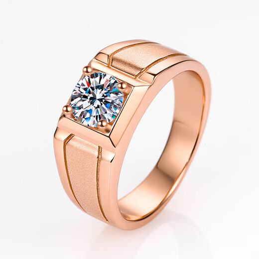 DL 199818k rose gold ring men's moissanite diamond 50 points one carat color rose gold 50 points frosted men's ring