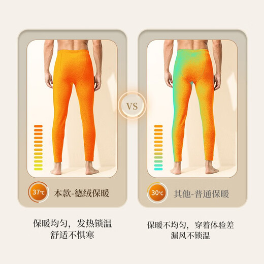 Charm Kendo men's thermal pants long johns winter cotton trousers plus velvet solid color thickened warm German velvet tight bottoming thermal underwear dark hemp gray 2XL gift for boyfriend and husband (151-170Jin Jin equals 0.5 kg)