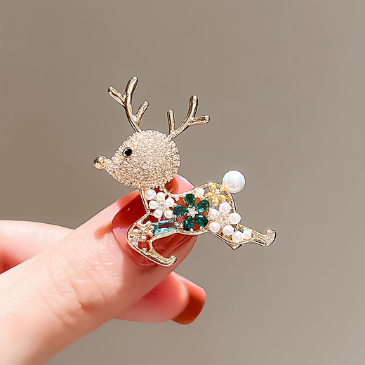 Idel deer brooch, high-end women's lapel pin, fixed clothes, invisible and anti-exposure, birthday gift for best friend and girlfriend, small deer brooch XZ0441
