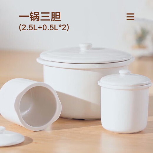 SUPOR electric stew pot, water-proof stew pot, household multi-functional steaming and cooking all-in-one soup pot 2.5L ceramic four-gallon 3-5 people smart reservation baby porridge baby food supplement electric stew pot DZ25YC831 2.5L
