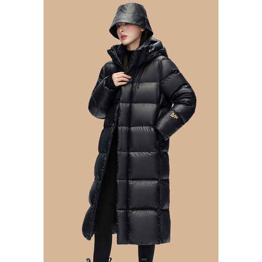 Markyinxiang Black Gold Long Men and Women Même veste super épaisse 2025 Hiver nord-est de la veste coréenne Veste à capuche lâche DH9276 Black L 120-140Jin [Jin est égal à 0,5 kg]