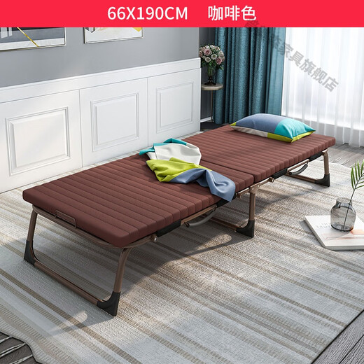 Pumeisen pliage lit ménage simple simple hôpital double sieste d'accompagnement lit portable chaise salon de marche de bureau lit déjeuner lit 66 marron économique