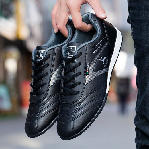 Naike Paul high luxury men's shoes breathable casual shoes men's running sports shoes men's travel shoes wear-resistant shoes men's non-slip shoes men's black A695 single layer 38