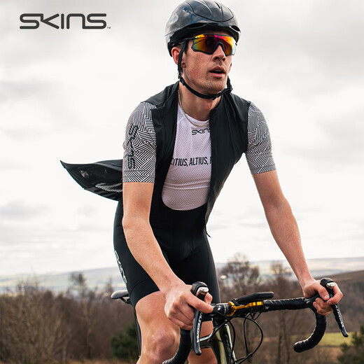 SKINS CYCLE Bib Short 骑行连体压缩短裤男士 单车服骑行裤背带短裤 黑色/黑色 L