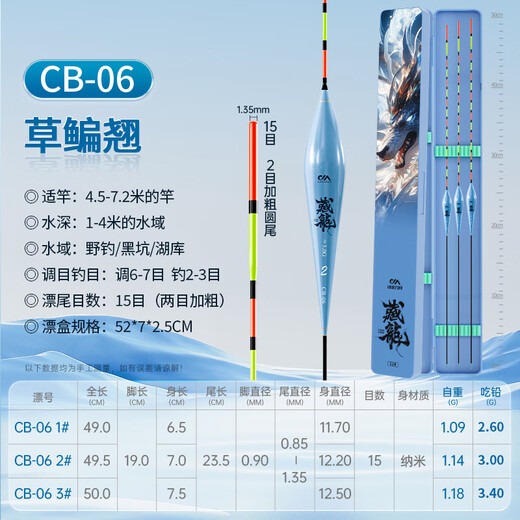Kawasawa fishing float set high sensitivity bold eye-catching float novice crucian carp float CB06 1-3 with float box