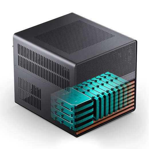 乔思伯（JONSBO）N5 黑色 NAS机箱（E-ATX主板/ATX电源位/胡桃木饰板/分仓结构/12硬盘位/120mm*3风扇）