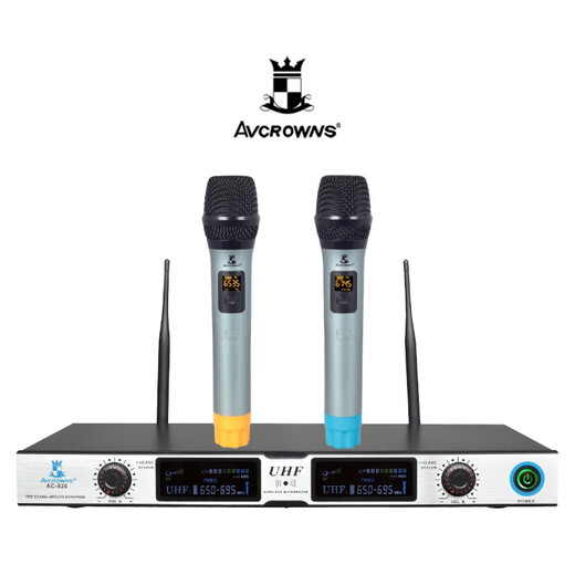 Avcrowns Crown AC-826 Reunión de uno a dos Reuniones de la solapa de la cabeza Micrófono inalámbrico Reunión de alta gama al aire libre AC-826 Clip de solapa doble