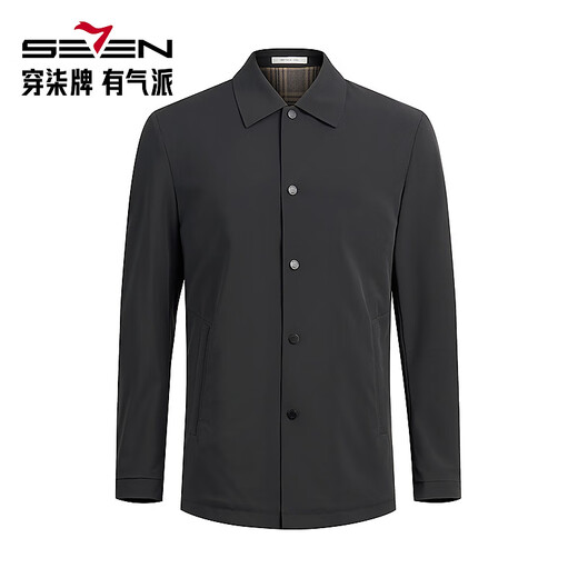 柒牌【商场同款】风衣男秋季商务通勤干部装黑色休闲外套 黑色 XL