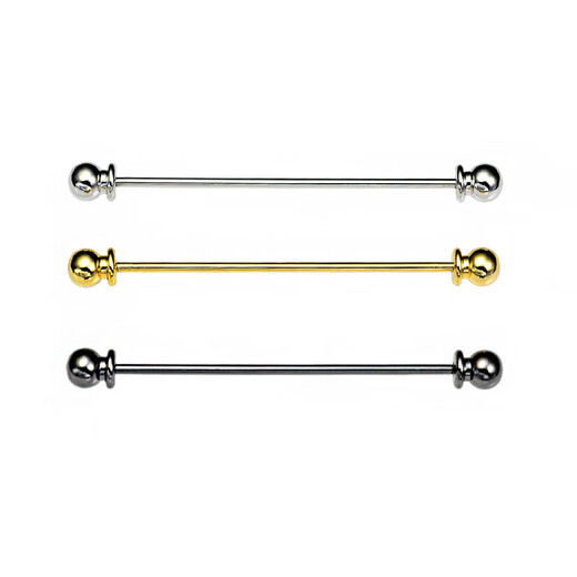 Jiang Jinyue collar pin men's one-word collar pin high-end men's shirt collar pin stick one-word tie stick brooch SN4436 gun black