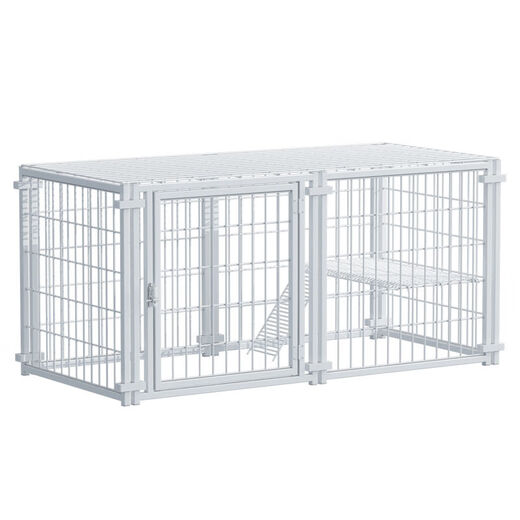 Jiamen JIAMEN (JIAMEN) anti-jailbreak fence dog cage household dog isolation fence free combination reinforced small dogs and cats Teddy Corgi black thick reinforced anti-tilt 7 pieces 160*80*100 topless regular style