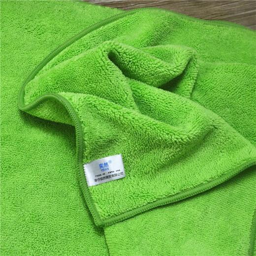 Yiran thickened microfiber towel absorbs water and does not shed lint easily, housework cleaning cloth, wiping table and glass, hotel cleaning cloth, 5 green thickened upgraded models 40*40CM
