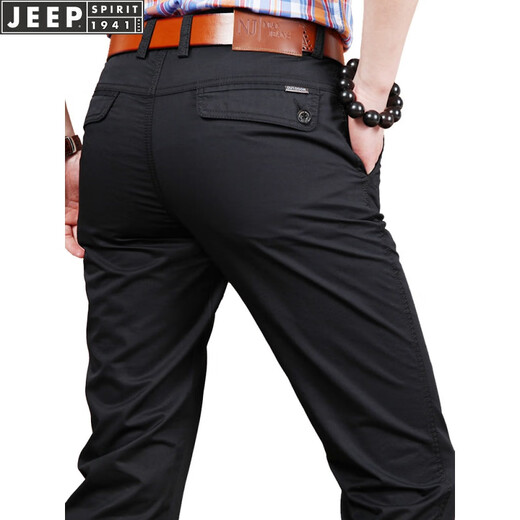 Jeep (Jeep) Herbst und Winter verdickte schwarze Herrenhosen Großgröße Casual Hosen Herren komfortable louse Business Casual Hosen Straight Hosen Hosen Dünn 5266 Militär Green-No Bullet 31