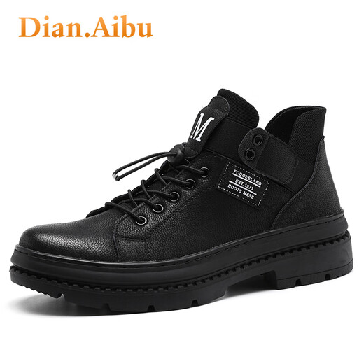 Dian.Aibu Light Luxury Martin Boots Men's 2025 Summer New Non-Slip-Resistant Wear-Resistant Work Boots Comfortable Soft Sole High-top Boots Black [Brand Martin Boots Men] Limited Edition 41