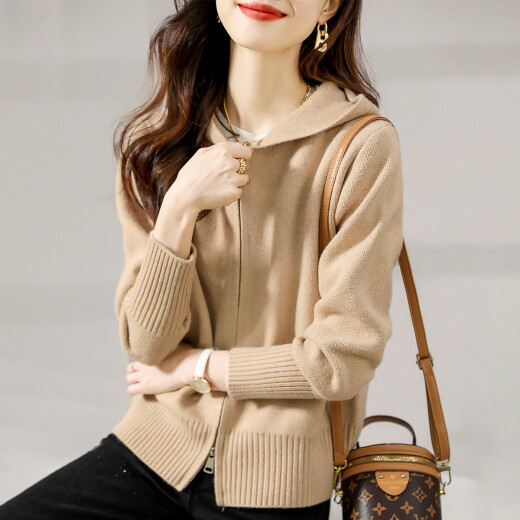 Chenran Knitted Sweater Women's Autumn New Knitted Cardigan Sweater Women's Korean Style Fashion Round Neck Long Sleeve Shawl Outer Z2779 Brown M