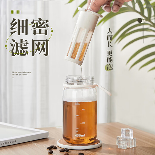 Private high-quality water cup for girls, tea and water separation, cold brew tea cup, high temperature resistant with scale, students' transparent cold brew water cup, summer