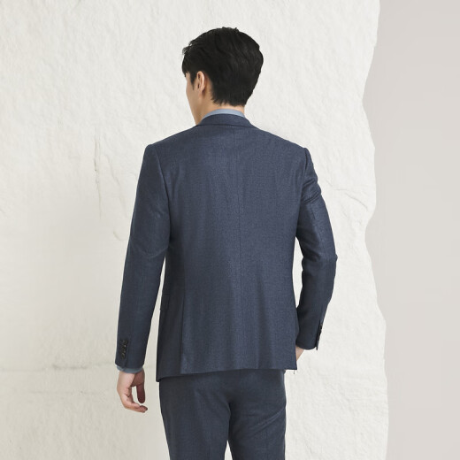 YOUNGOR suit men's double buckle side slit slim fit new business suit top wool stretch fabric shopping mall same style gray blue XL 180/100A